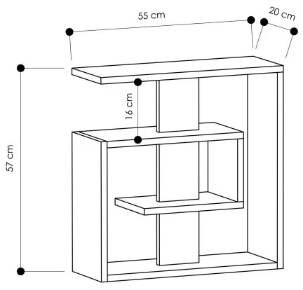 Măsuță laterală SALY 57x55 cm bej/maro