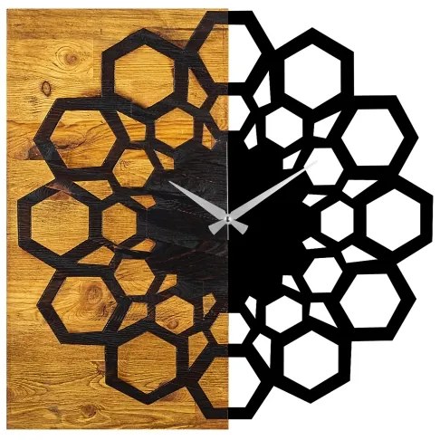 Ceas de perete 58x58 cm 1xAA lemn/metal