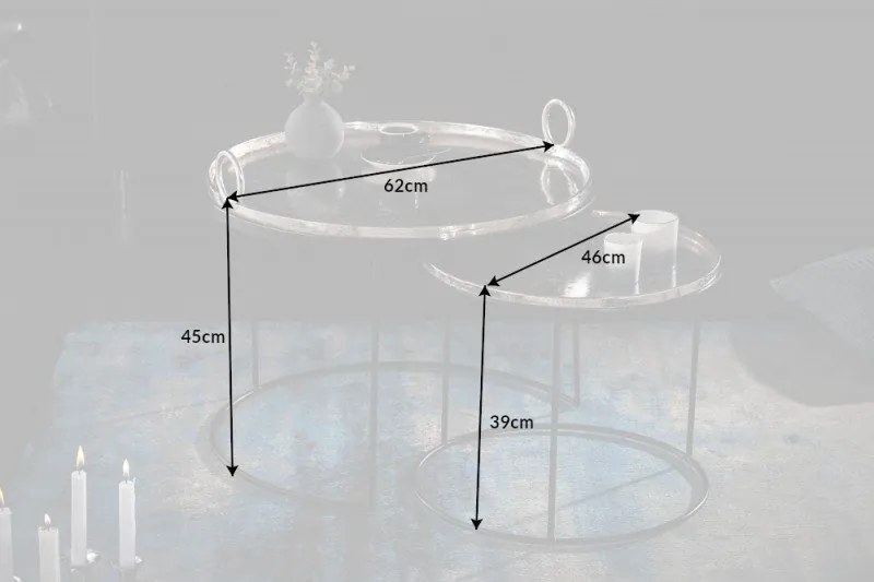 Set de 2 masute design industrial Elements Oriental