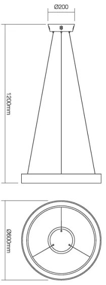 Lustră LED pe cablu Redo 01-672 LOOP LED/48W/230V d. 60 cm alb