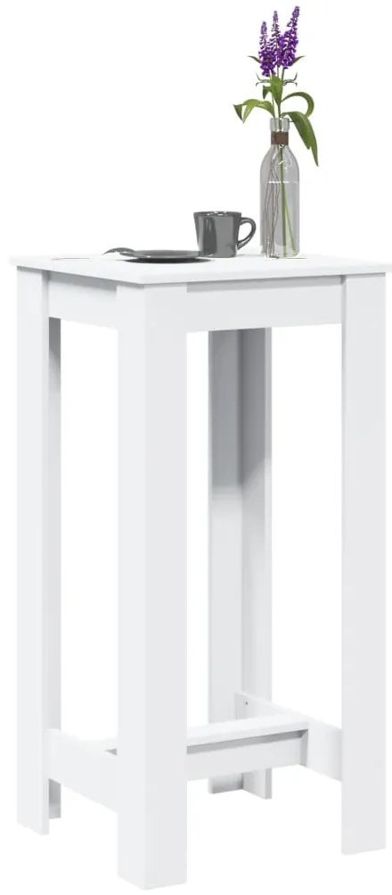 vidaXL Masă bar, alb, 51x50x103,5 cm, lemn prelucrat