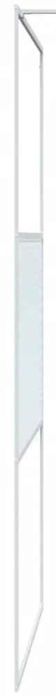 Perete de dus walk-in, alb, 100x195 cm, sticla ESG transparenta Alb, 100 x 195 cm, Cu dungi