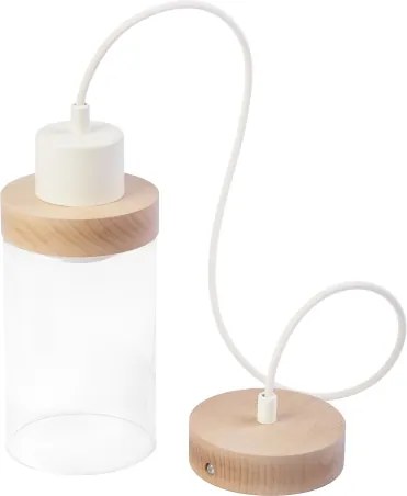 Lustră suspendată pe cablu WOODNEST 1xE27/15W/230V pin/crem