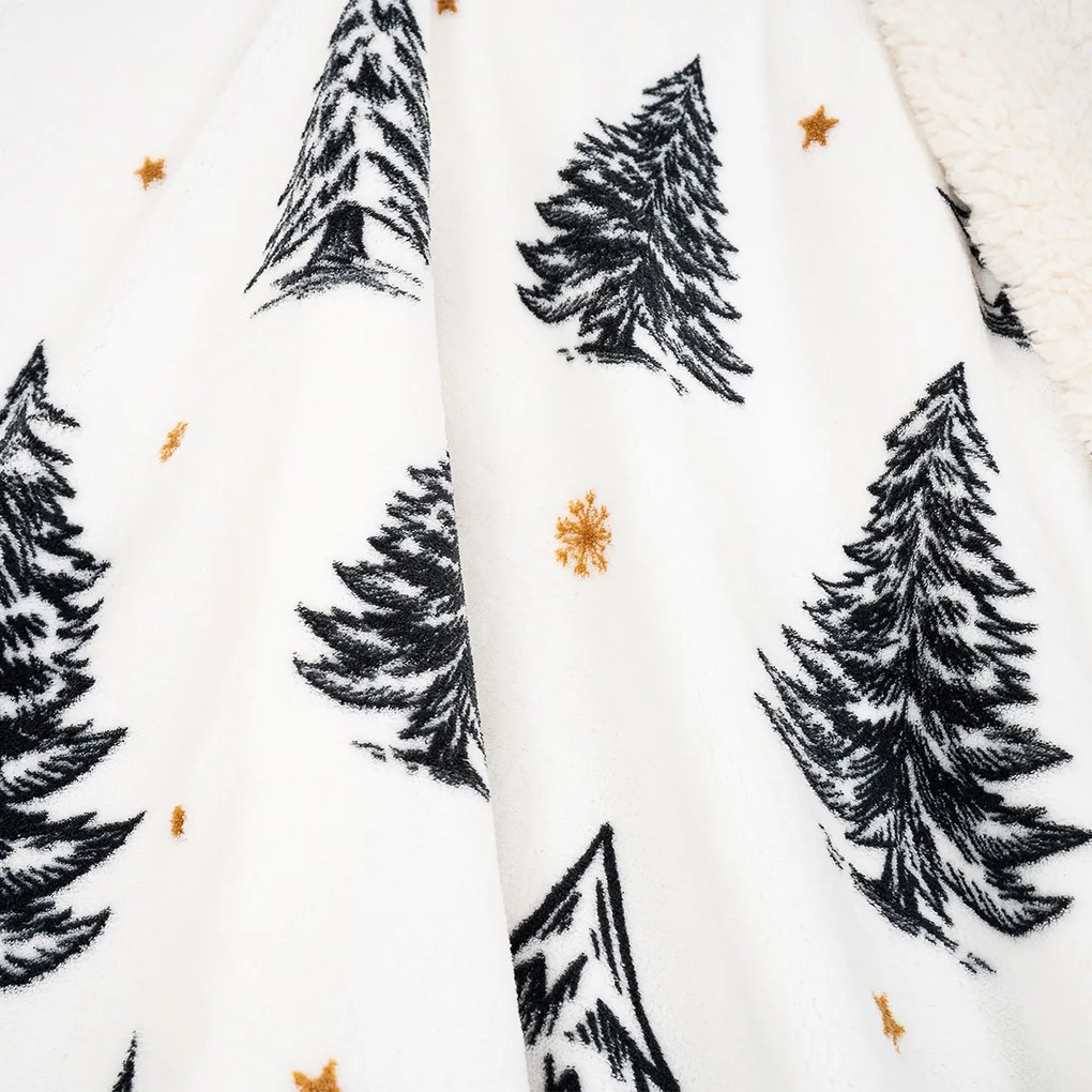 Pătură imitație de blăniță 4Home Frosted Trees, 150 x 200 cm
