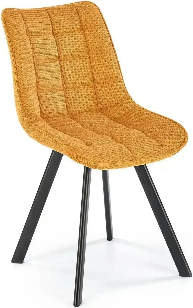 Scaun K549, galben/negru, stofa clasica/metal, 46x61x84 cm