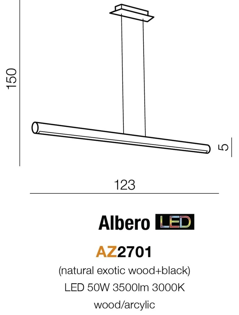 Lustra LED moderna design lemn natural Albero