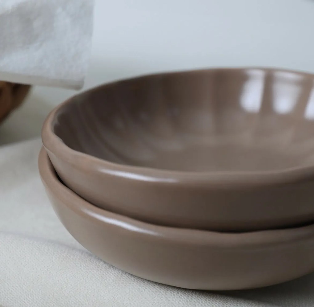 Set de 6 boluri din ceramică Laguna 12 cm, maro