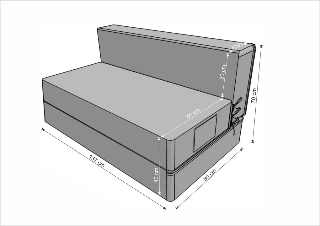 Canapea extensibila Urban Living, 136x80x40 cm, Rosu