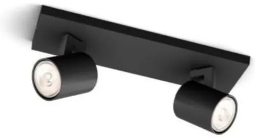 Spot RUNNER 2xGU10/20W/230V negru Philips