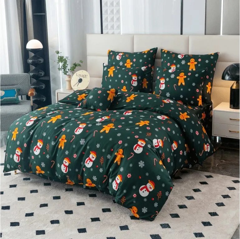 Lenjerie de pat din policoton OM DE ZAPADA SI TURTA DULCE POLY verde Dimensiune lenjerie de pat: 70 x 90 cm | 140 x 220 cm