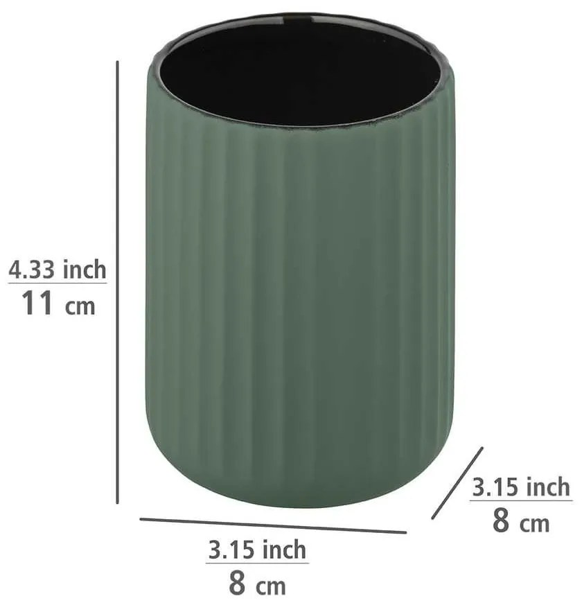 Set de accesorii de baie verde din ceramică Belluno – Wenko