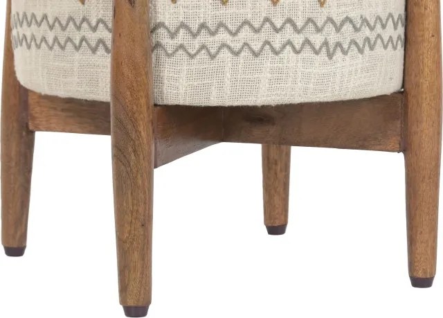 Taburet din lemn de mango cu broderie manuala " Brodery "