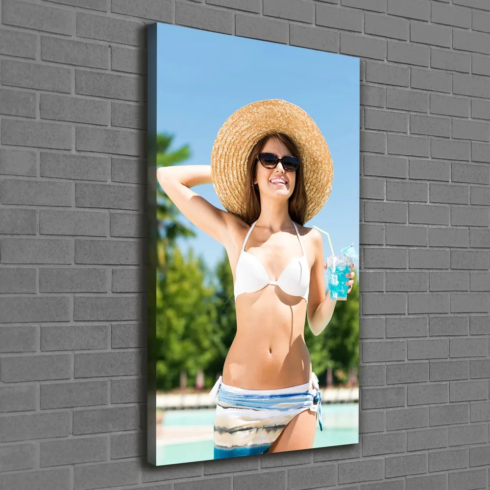 Tablouri tipărite pe pânză Femeia de la piscina