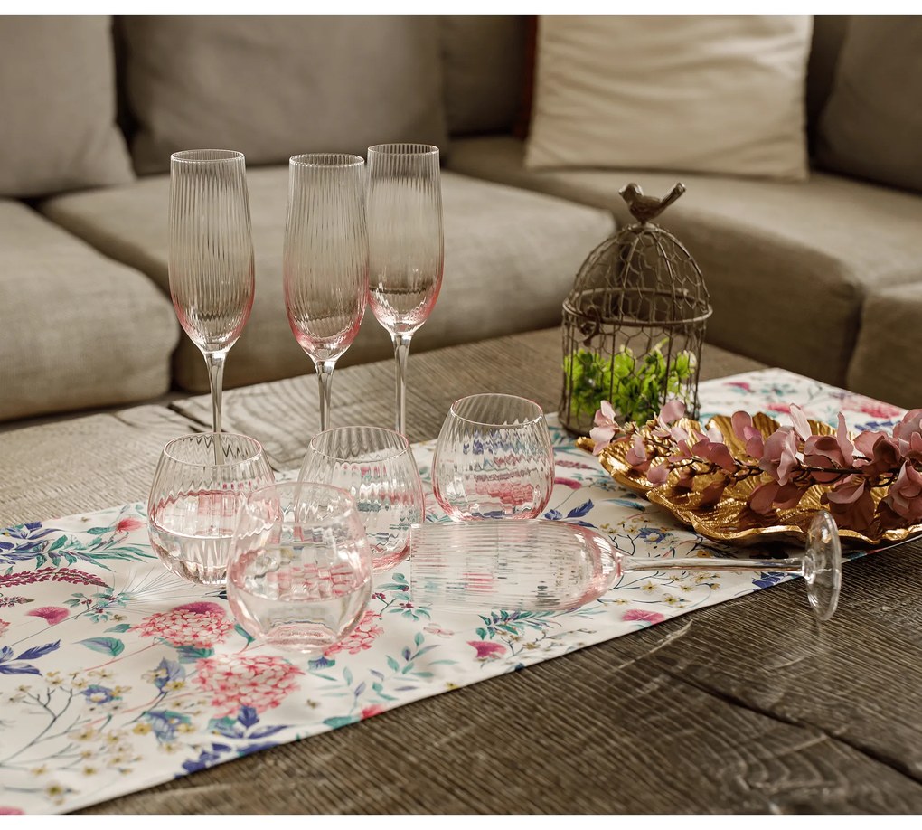 Pahare de şampanie, set de 6, 280 ml, roz, CELESTE TIP 1