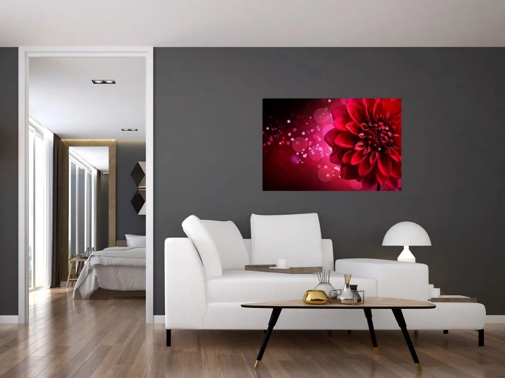Tablou cu floare roșie (90x60 cm)