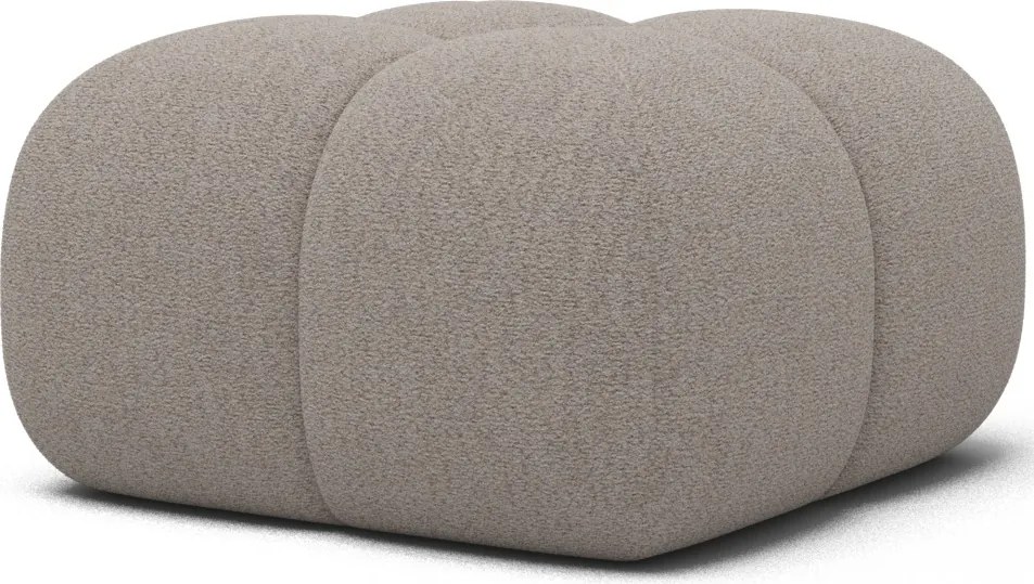 Puf Tapitat Covio 85x85x52 cm, Beige Bouclé – Royal 18