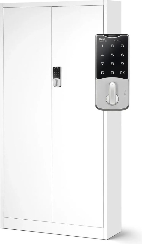 Dulap Daniel alb cu încuietoare electronică