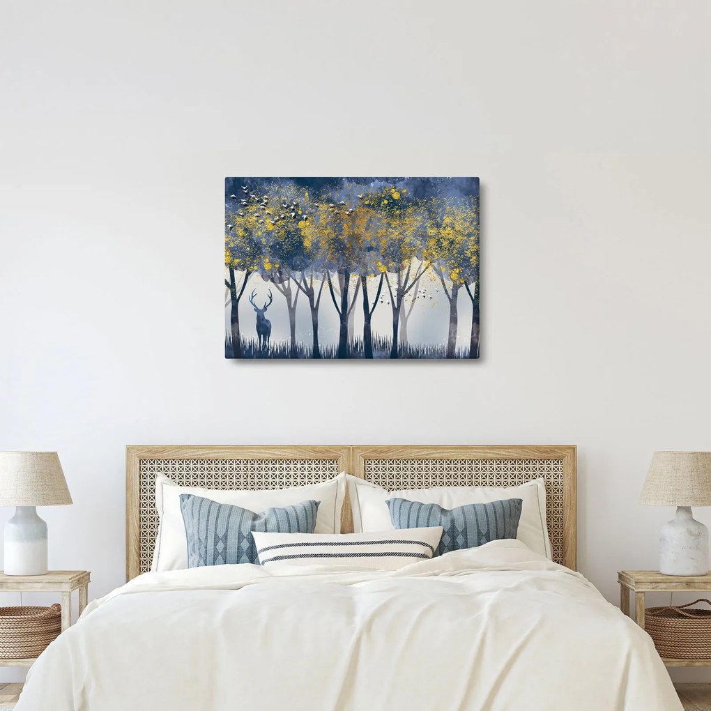 Tablou cerbul în pădure (70x50 cm)