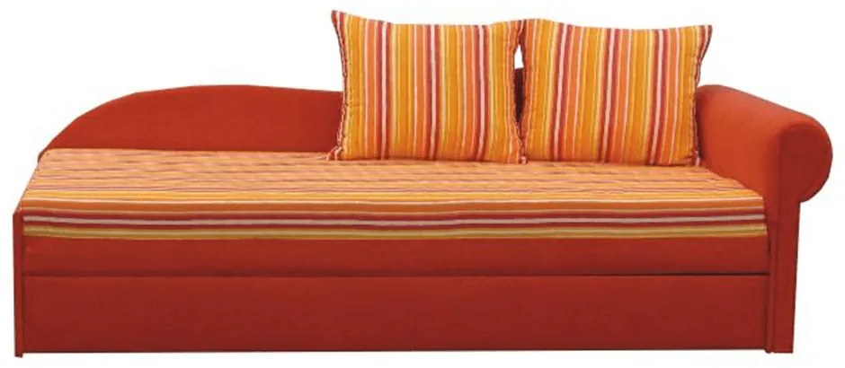 Divan extensibil, portocalie/cu model dungi, dreapta, AGA D