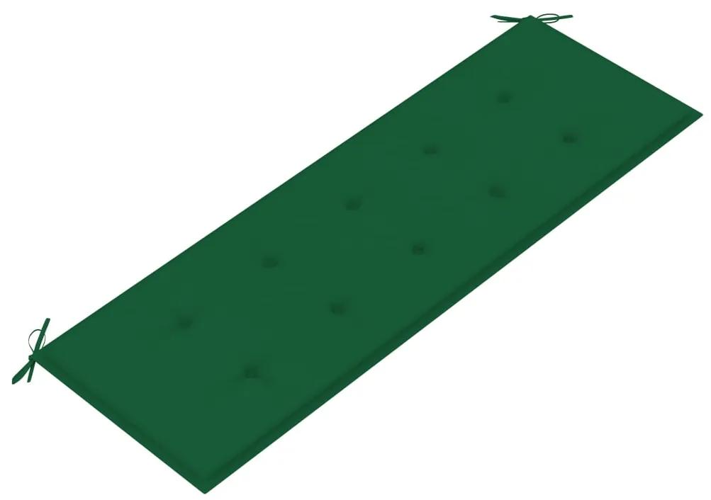 Banca de gradina cu perna, 157 cm, lemn masiv de acacia 1, Verde, 157 cm, Verde
