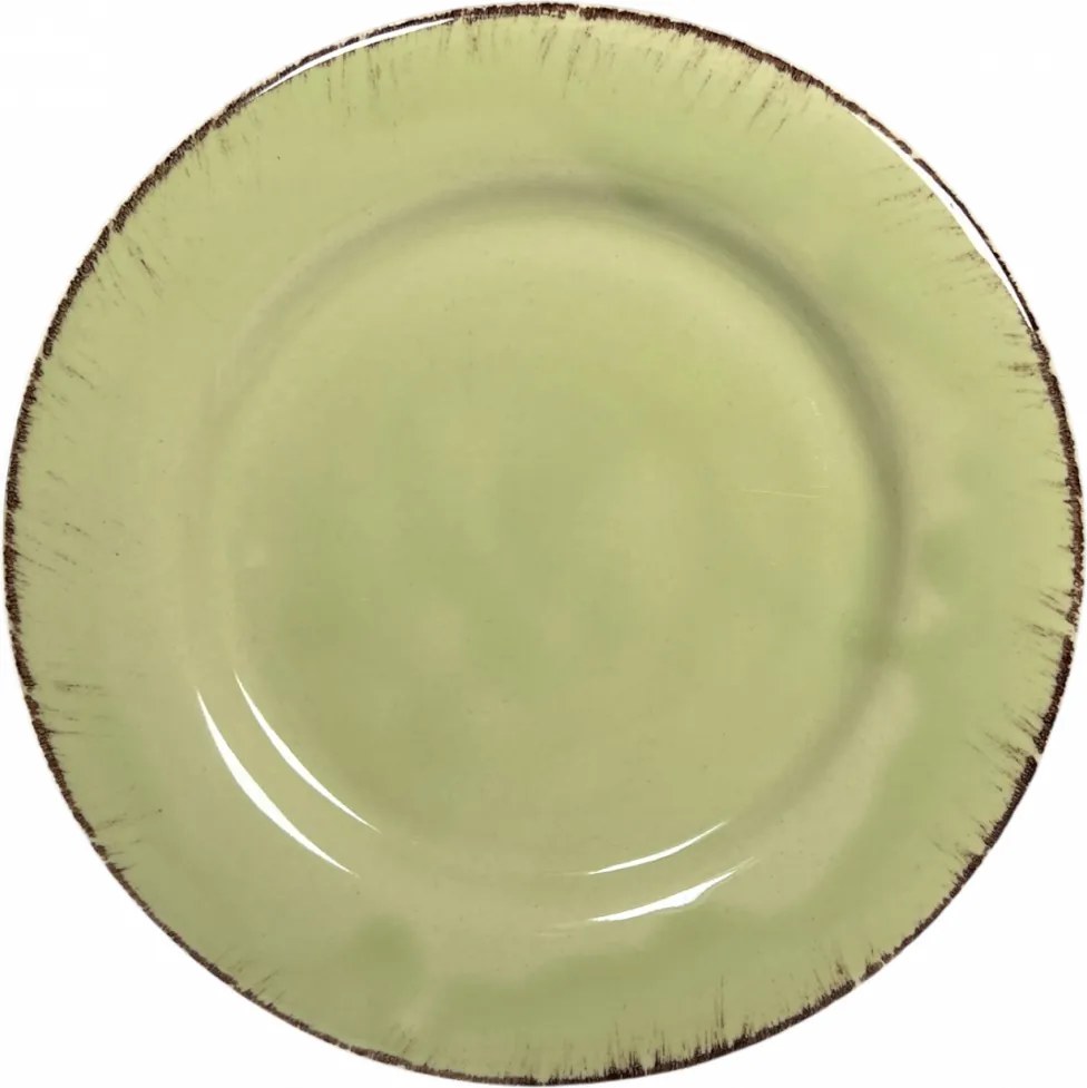 Farfurie Desert Glaze Verde-Lemon 20cm (glazurat manual)