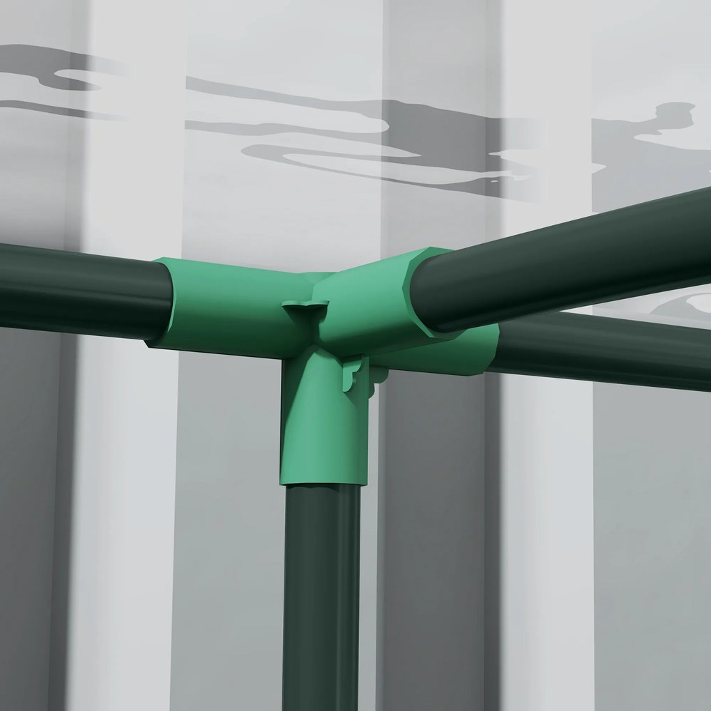 Outsunny Seră de Grădină adosată seră adosată 2 uși rulante cu fermoar oțel PVC transparent | Aosom Romania