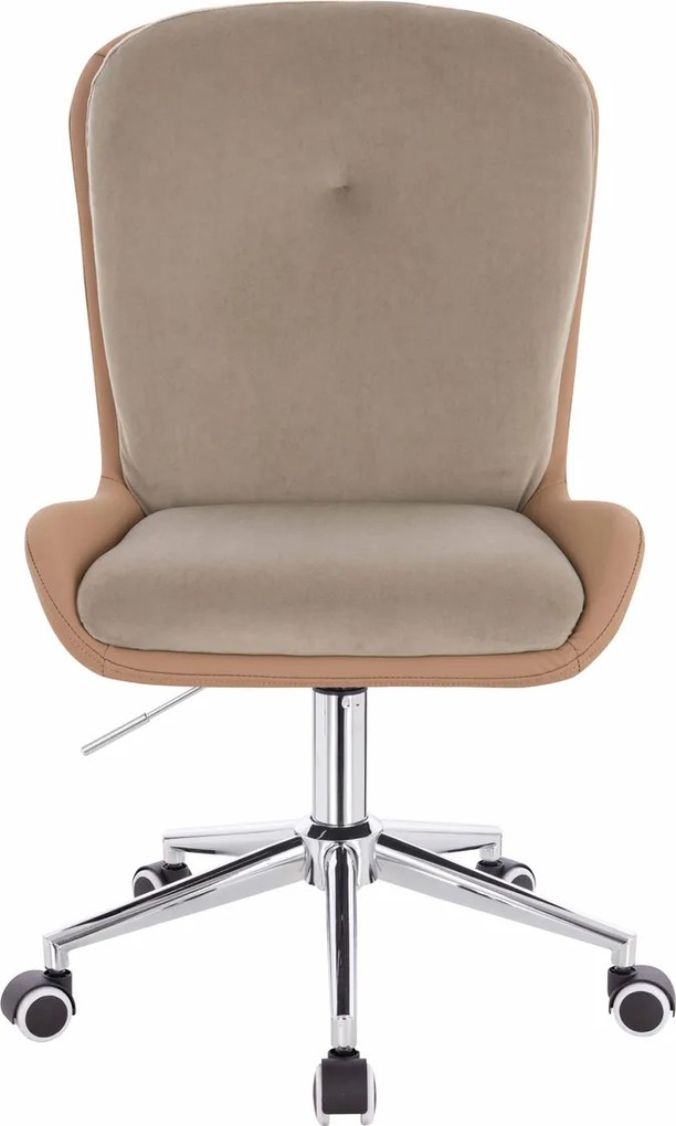 HR690K Scaun Velvet&amp;soft Piele Pu Latte/Carmel Bază Cromata