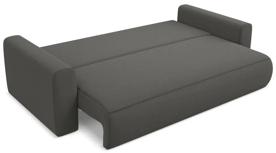 Canapea gri închis extensibilă/cu spațiu de depozitare cu tapițerie din catifea 238 cm Kapua – Makamii