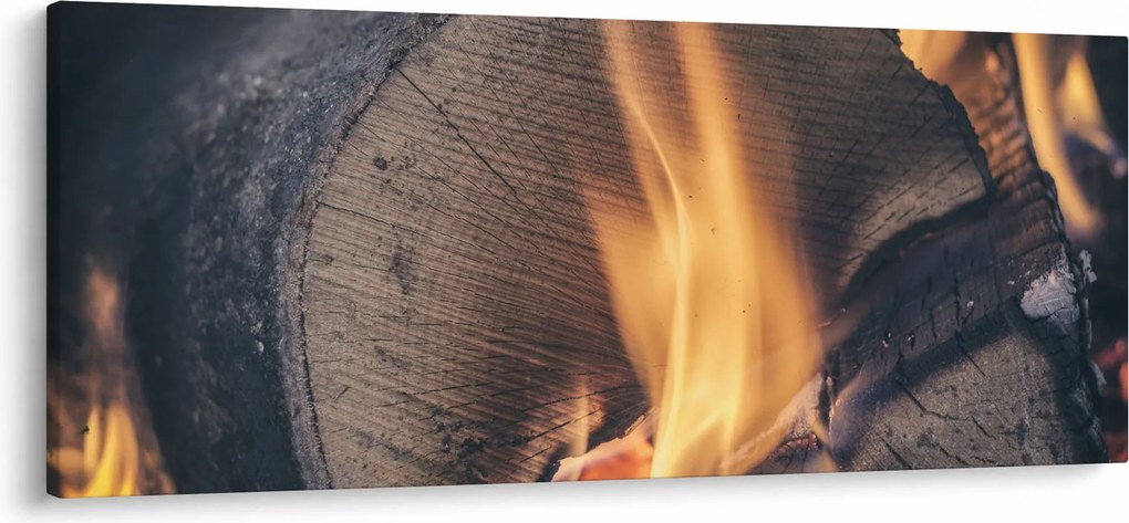 Tablou - Lemn în foc (120x50 cm)