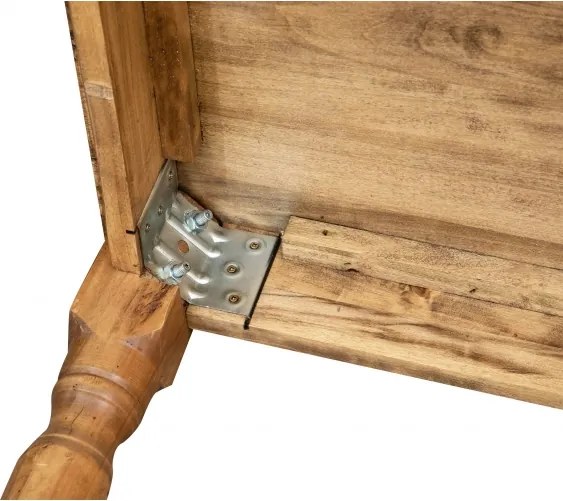 Masa fixa, L90 90 H78 cm, culoare natur antichizat, Lemn Masiv