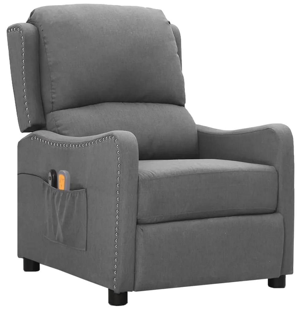 3098757 vidaXL Fotoliu de masaj electric rabatabil, gri deschis, textil
