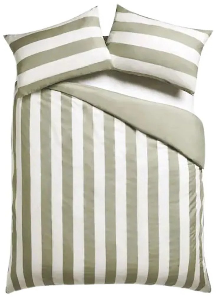 Lenjerie de pat din bumbac STRIPES alb-verde Dimensiune lenjerie de pat: 2 buc 70 x 90 cm | 200 x 220 cm