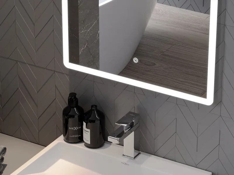 Mexen Navia oglindă de baie iluminată 80 x 60 cm, LED 6000K, anti-aburire - 9803-080-060-611-00
