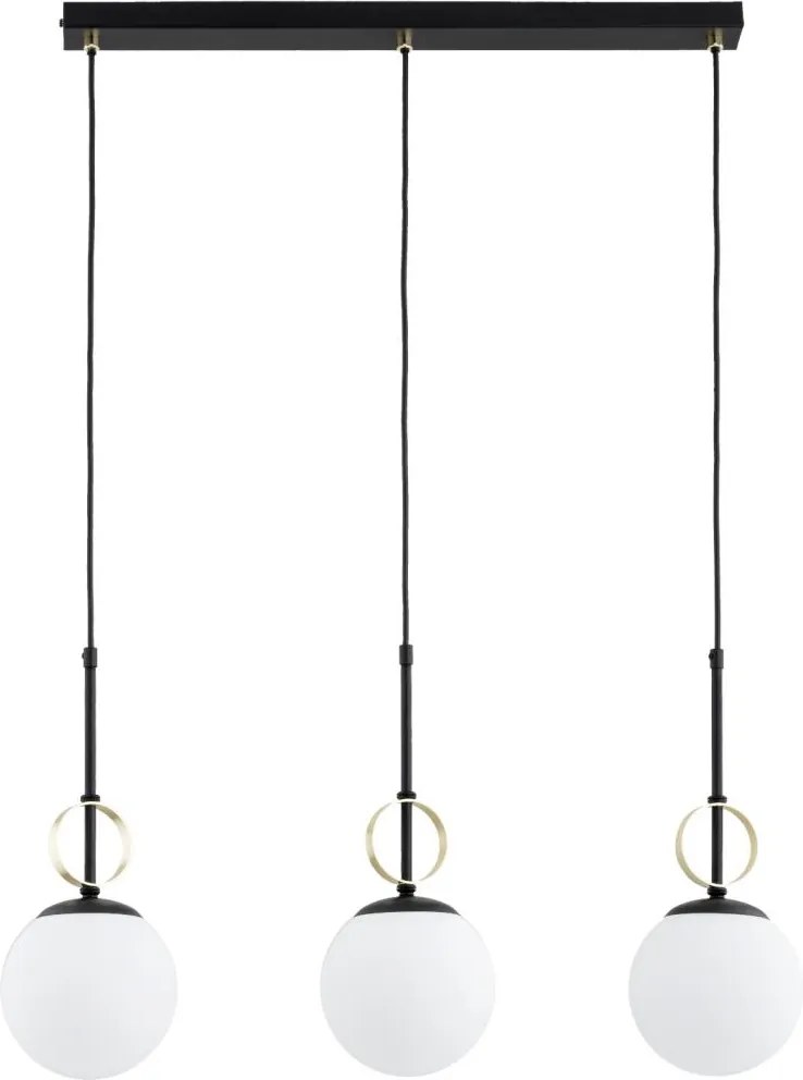 Lustru suspendat cu cablu DORENA 3xE14/10W/230V negru/auriu