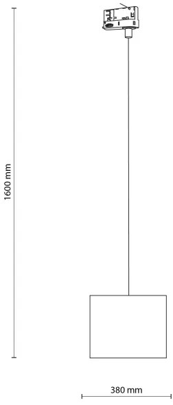 Lustră pe cablu pentru sistem de șină trifazic TRACER 1xE27/15W/230V d. 20 cm negru/gri
