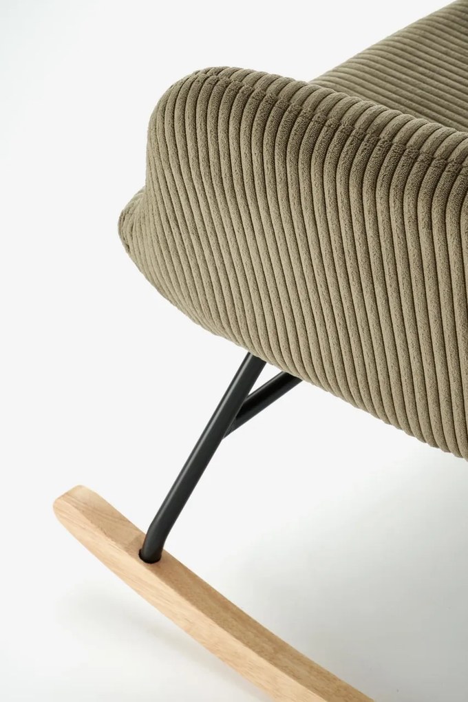 Fotoliu tip balansoar Belmiro velvet olive H92 cm
