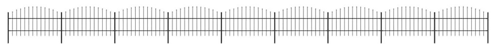 vidaXL Gard de grădină cu vârf tip suliță din oțel 1603,5x100 cm, negru