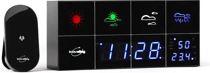 Inovalley Innovalley SM500, stație meteo, ceas cu alarmă, termometru, higrometru, oglindă