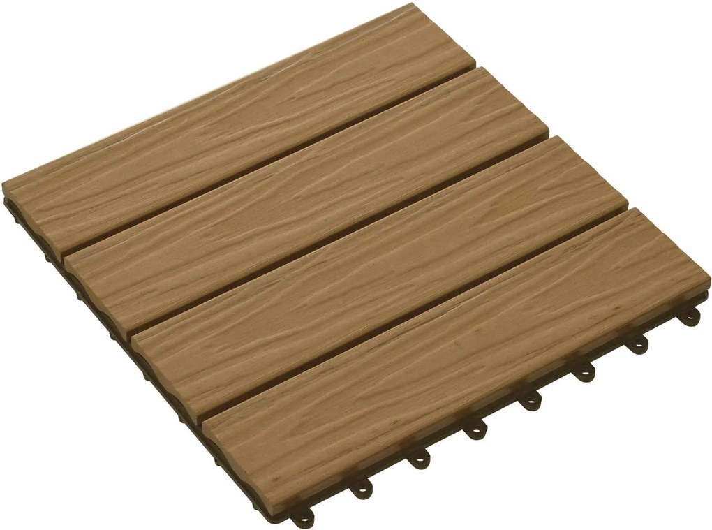 vidaXL Plăci pentru Deck 11 pcs Lemn de tec 30 x 30 cm Lemn compozit