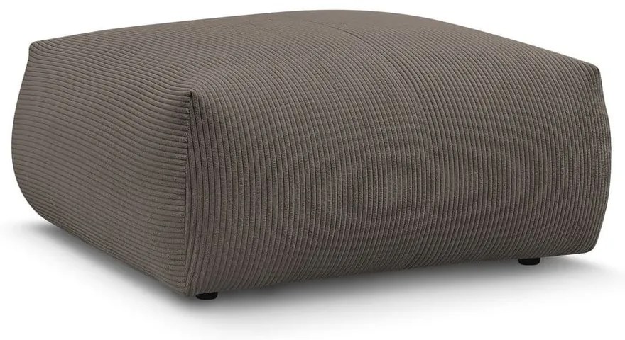 Taburet gri/maro cu tapițerie din catifea reiată Voltaire – Bobochic Paris