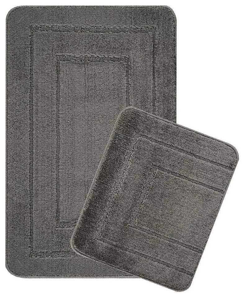 Covorașe de baie gri-antracit 2 buc. 50x80 cm Cerceve – Foutastic