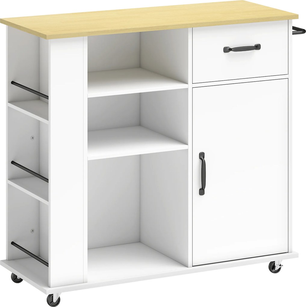 HOMCOM Cărucior mobil multifuncțional pentru depozitare | Aosom Romania