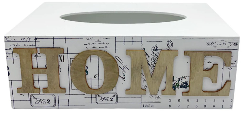 Cutie pentru servetele HOME, Alb, 25x14x9cm
