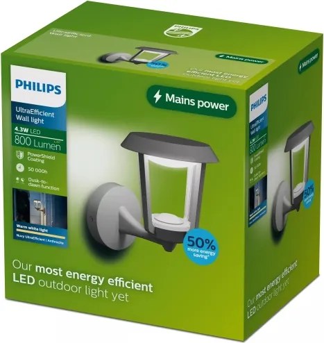 Philips - Lampă de perete pentru exterior NUVY LED/4,3W/230V 2700K IP44