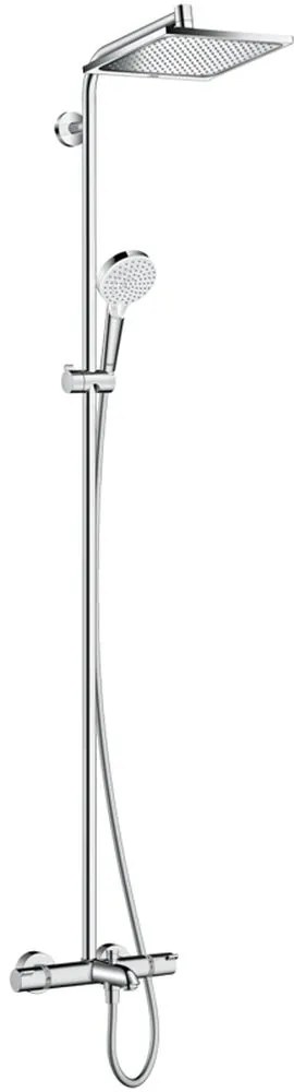 Set Showerpipe E 240 cu baterie termostatata pentru cada, 2 jeturi, crom Crom lucios
