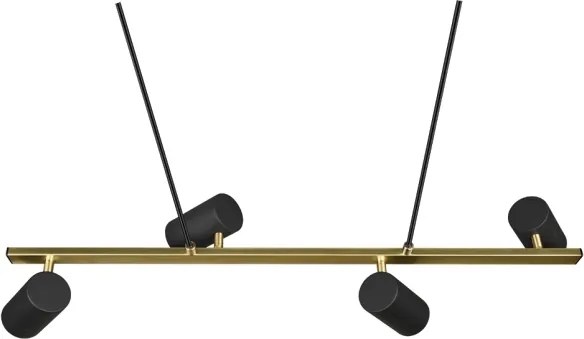 Lustră suspendată pe cablu MARLEY 4xGU10/35W/230V negru/auriu - Trio