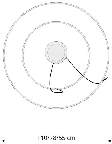 Lustră LED pe cablu RIO LED/80W/230V CRI95 4000K alb Thoro TH.178