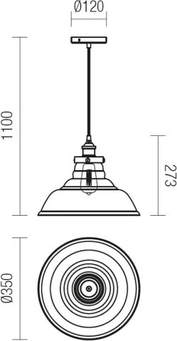 Redo 01-1003 - Lustră pe cablu SAVILLE 1xE27/42W/230V