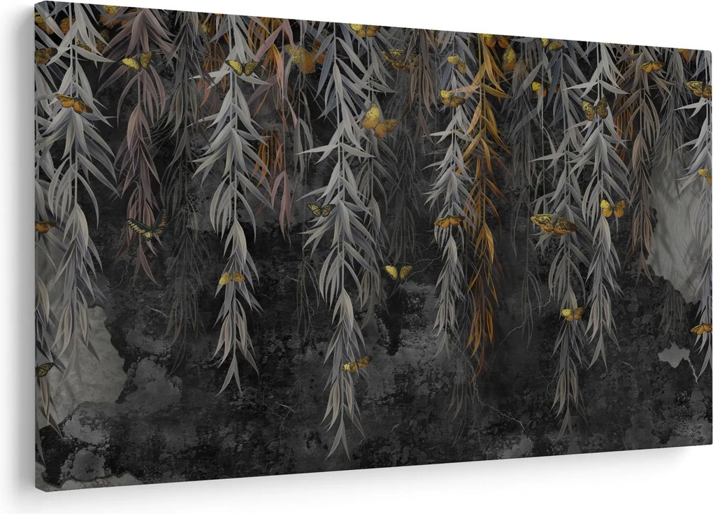 Tablou - Crenguțe de salcie, fundal negru (90x60 cm)