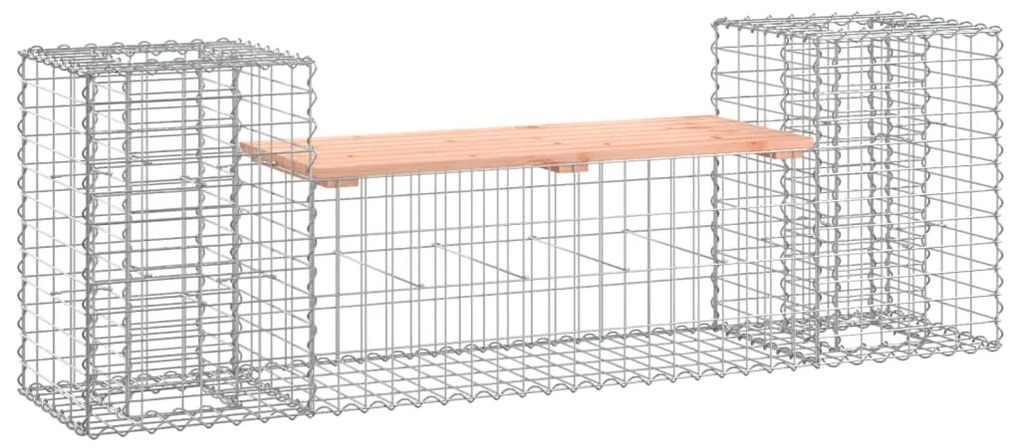 834388 vidaXL Bancă de grădină cu gabion, 183x41x60,5 cm, lemn masiv Douglas